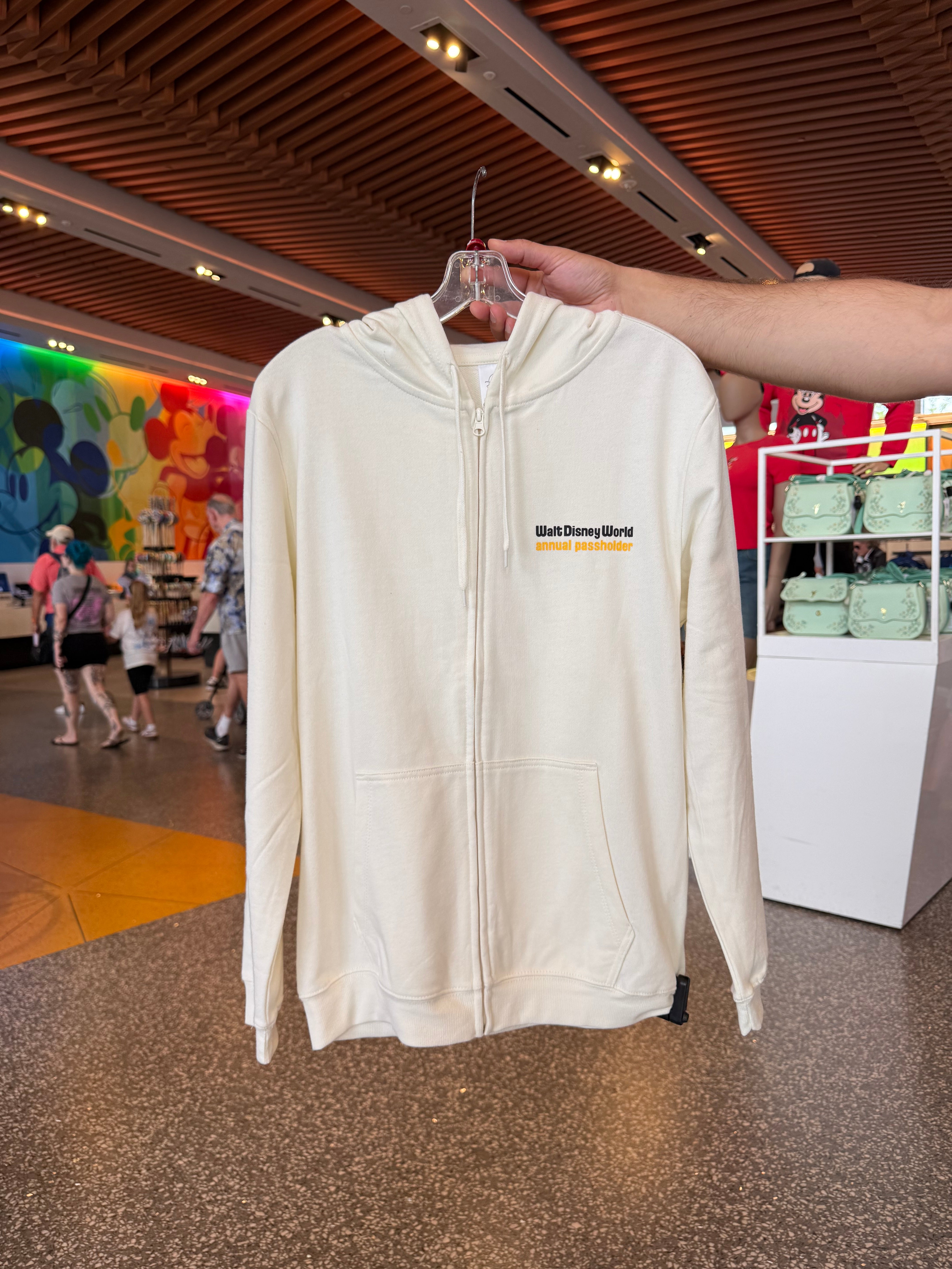 Annual Passholder Cream Zip Up Hoodie – Neverland Delivery
