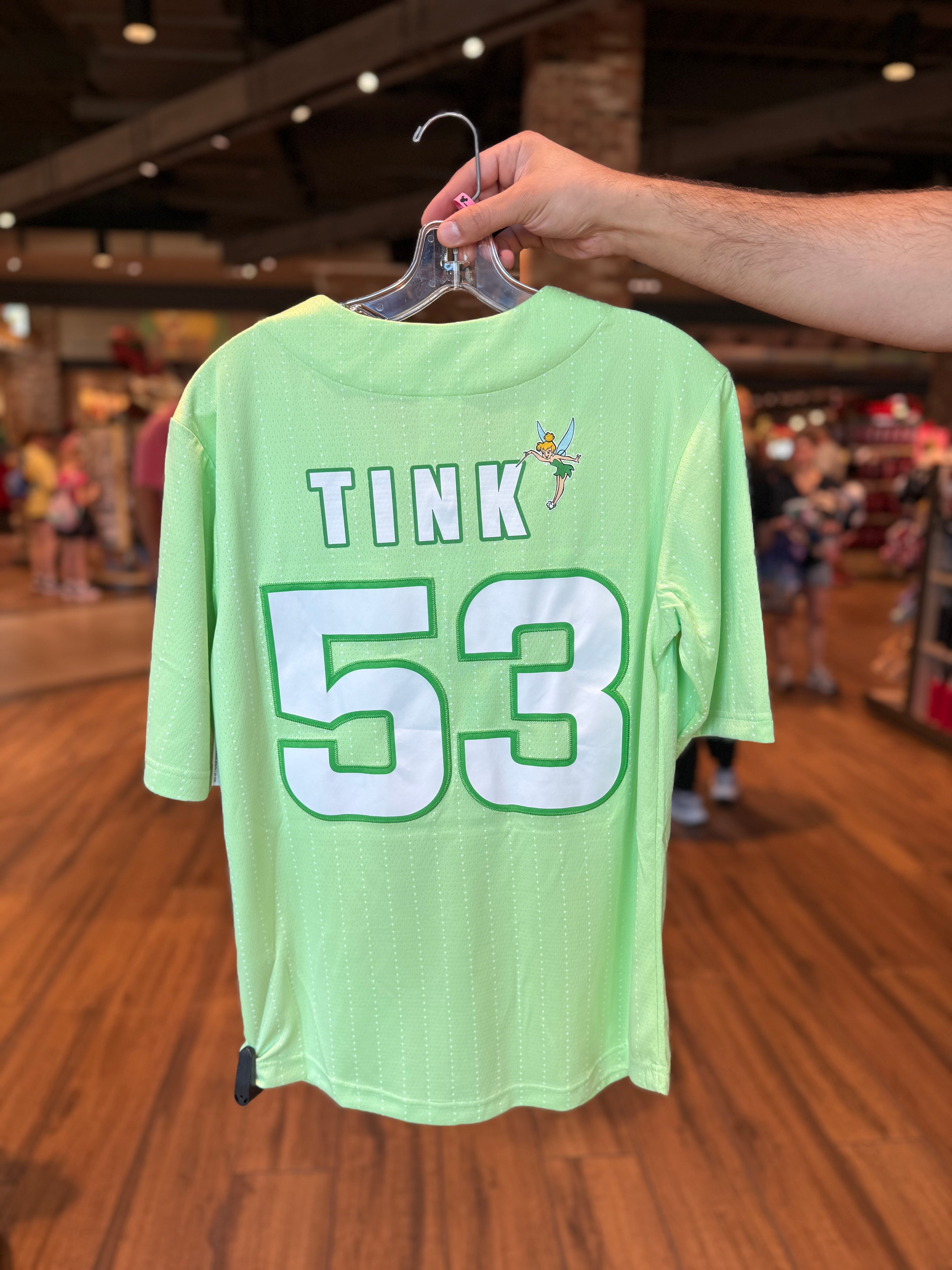 XXL Disney Parks 2025 Tinker Bell Baseball Jersey