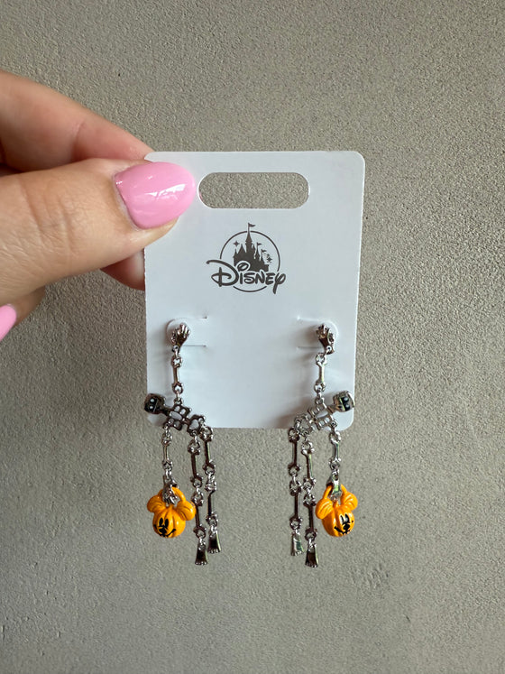 Skeleton Pumpkin Mickey Earrings