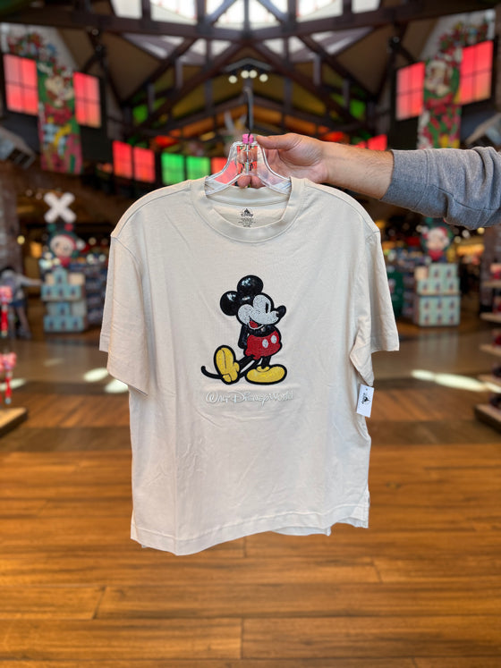 Mickey Sequins Beige Tee