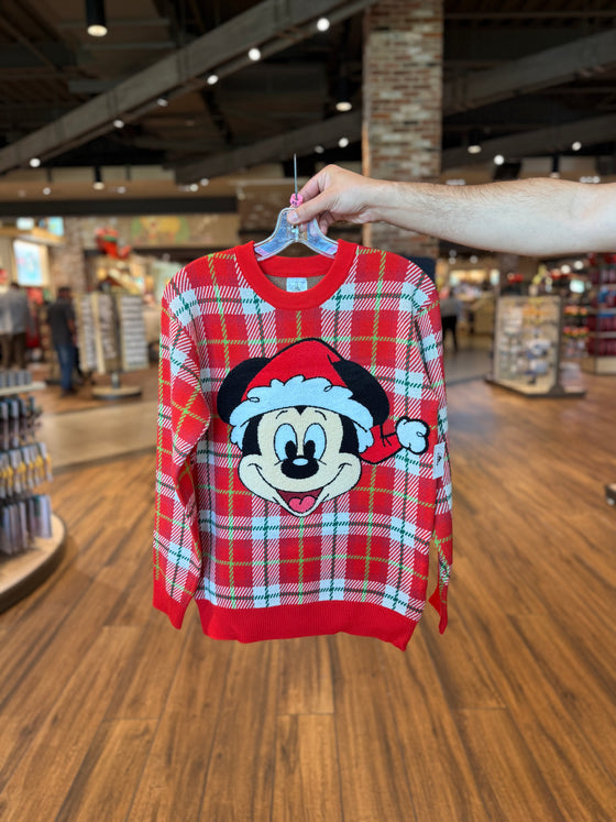 Santa Mickey Plaid Sweater
