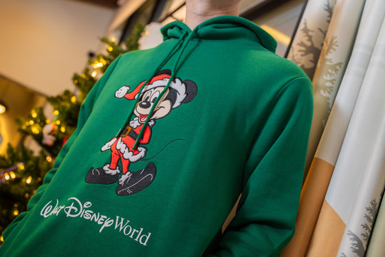 Santa Mickey Green Hoodie