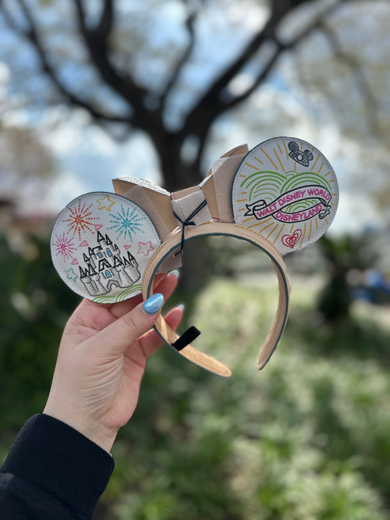 Mickey and Minnie Sketch Design Ears by Dooney and Bourke