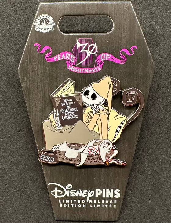 The Nightmare Before Christmas 30th Anniversary Pin - Jack in Pajamas with Zero