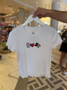  Peace, Love, Mickey White Tee