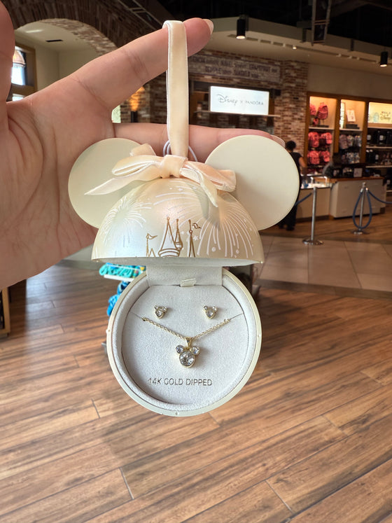 Mickey Necklace and Earrings Set in Ornament Box