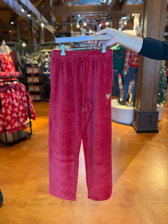 Mickey Red Soft Corduroy Sweatpants