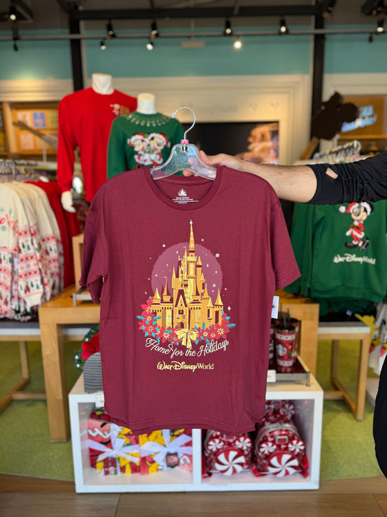 Home for the Holidays Castle Burgundy Tee