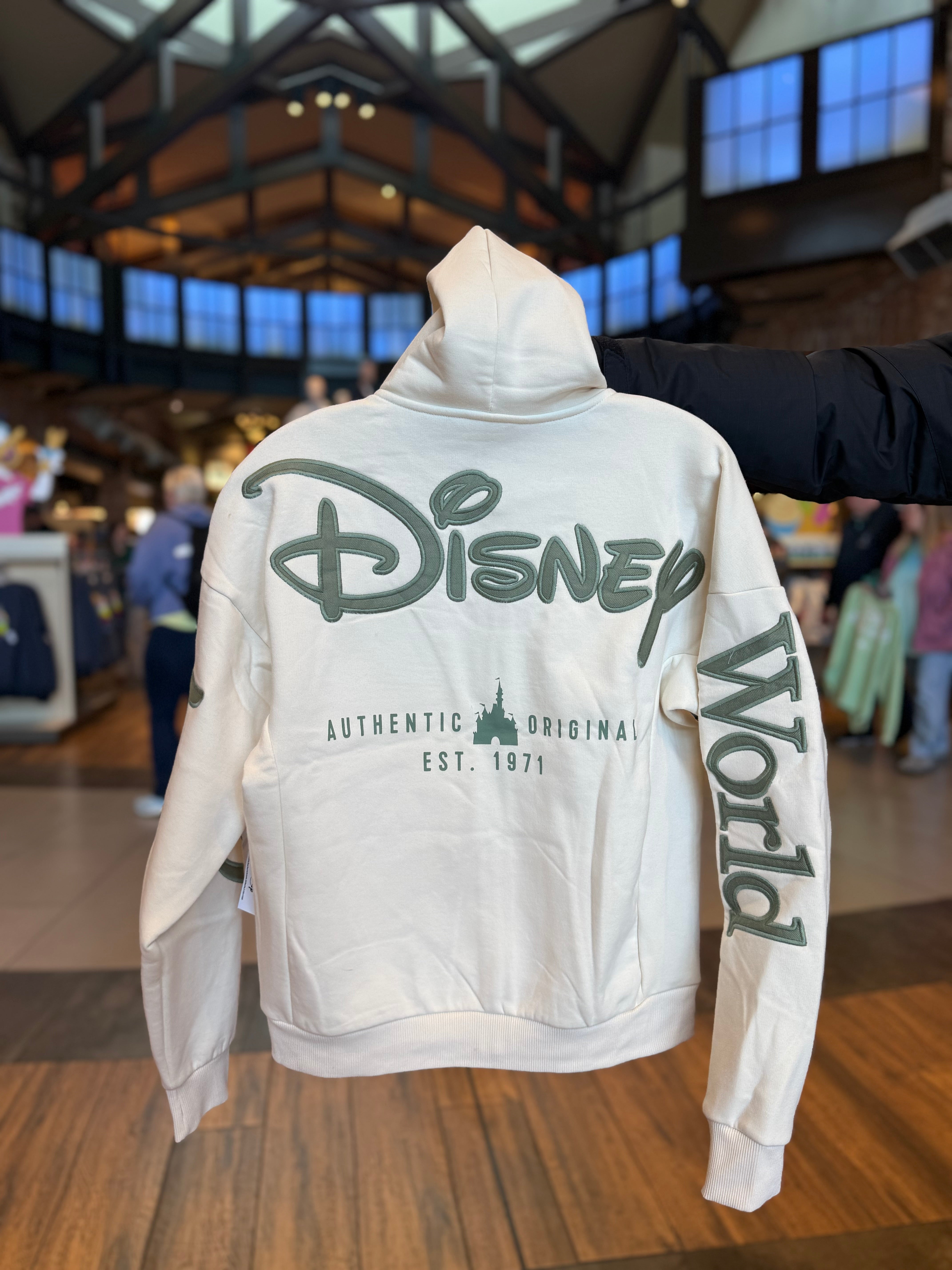 Walt Disney World Cream and Sage Zip Up Hoodie – Neverland Delivery