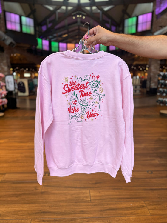 Walt Disney World Christmas The Sweetest Time of The Year Bow Pink Pullover