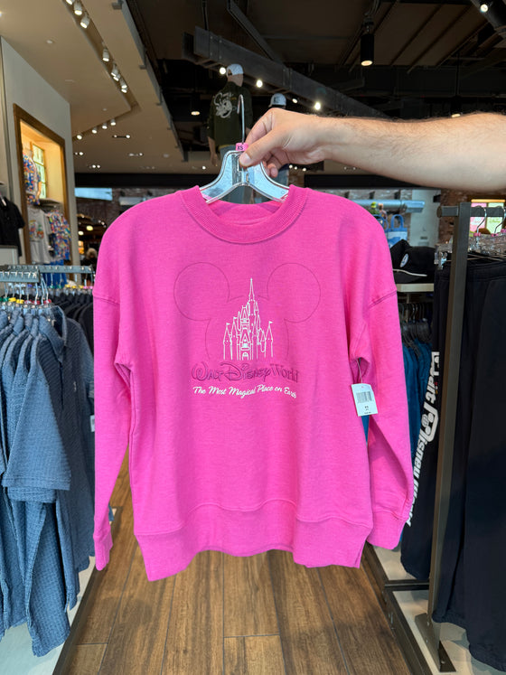 Walt Disney World Castle Most Magical Place Pink Pullover