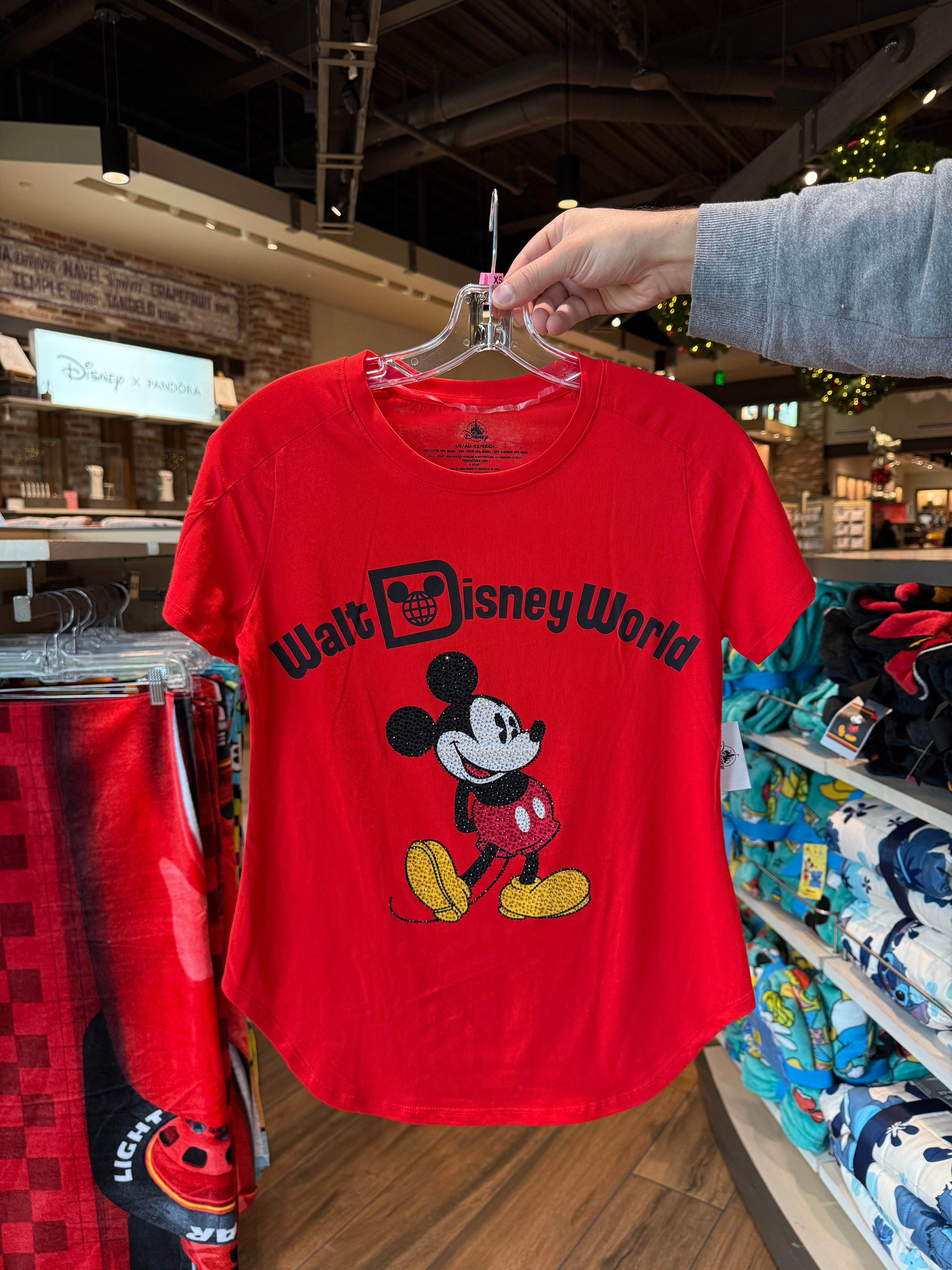 Mickey Rhinestones Red Tee – Neverland Delivery