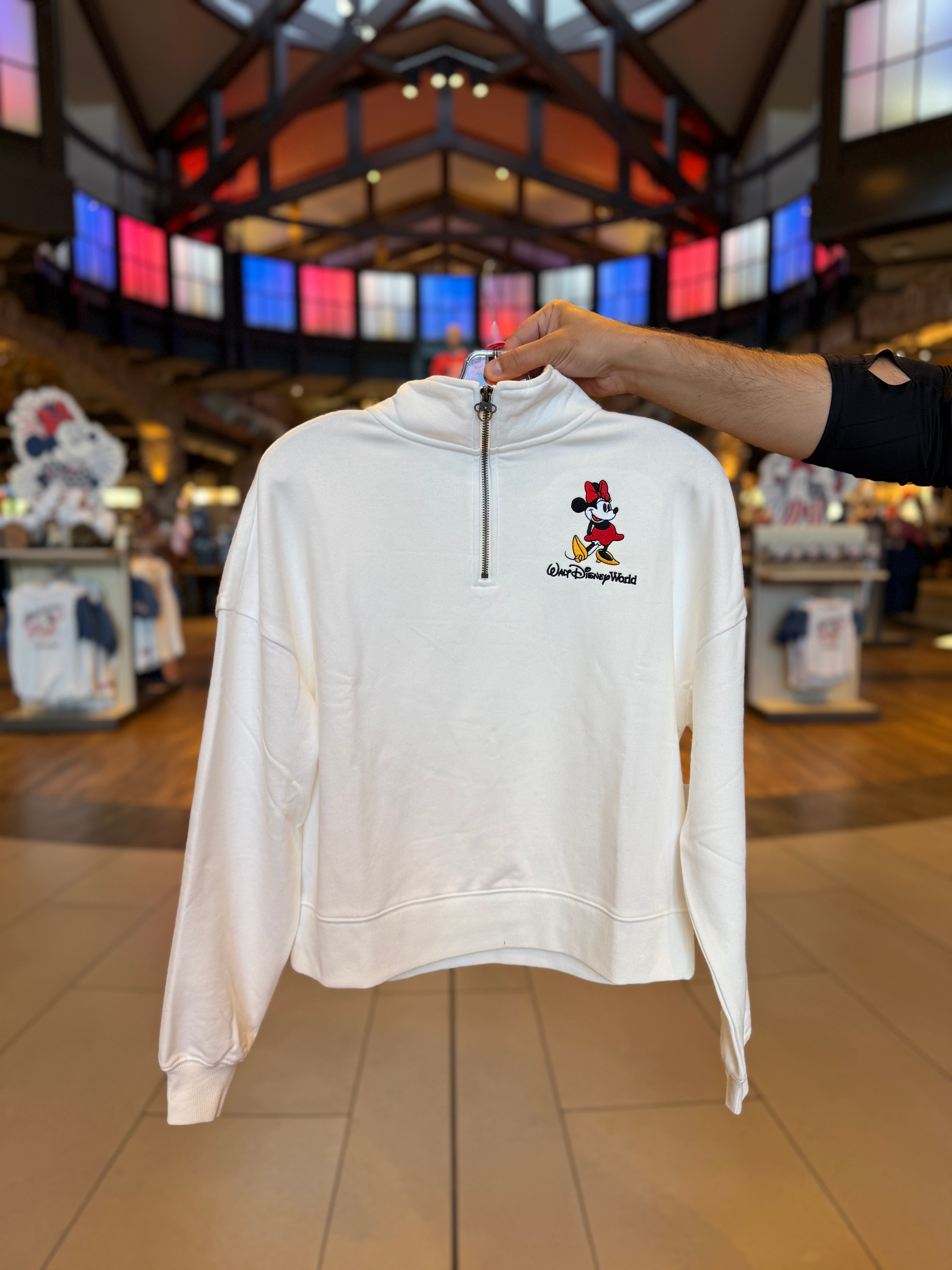Minnie White Quarter Zip Pullover – Neverland Delivery