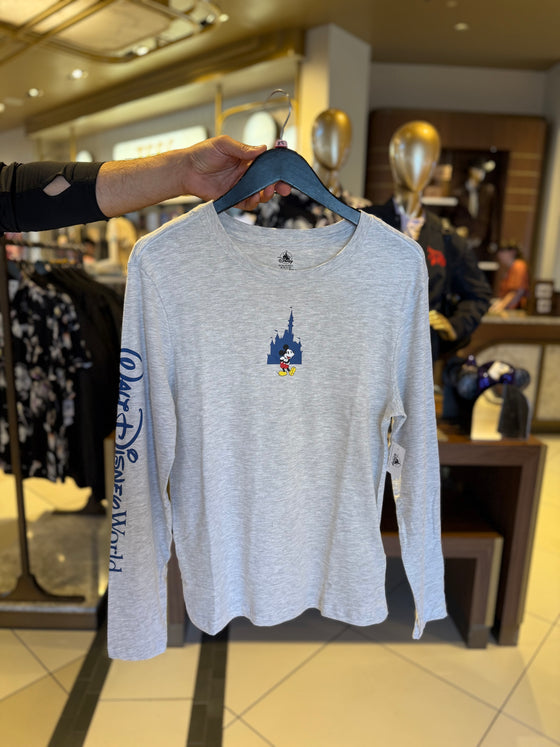 Mickey Castle Grey Long Sleeve Tee