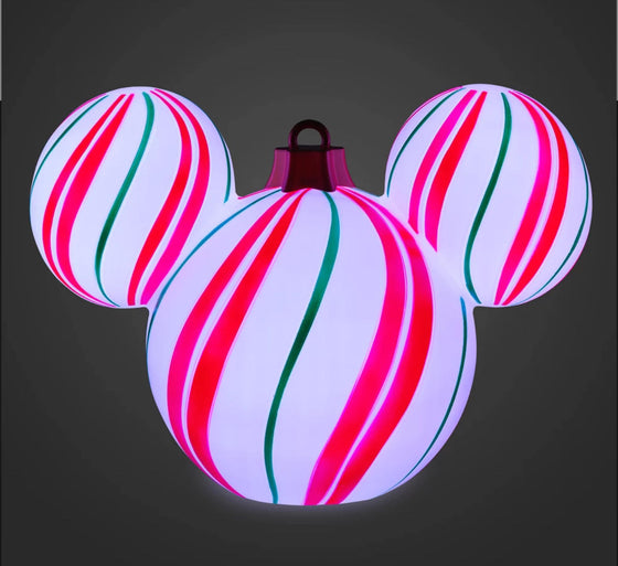 Medium Mickey Candy Cane Light Up Ornament