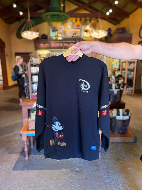 Walt Disney World Original Mickey Sequins Black Spirit Jersey