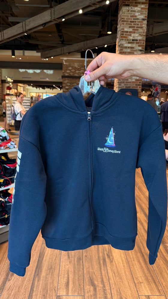 Sorcerer Mickey Navy Zip Up Hoodie