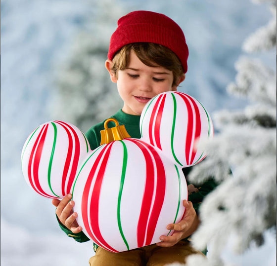 Medium Mickey Candy Cane Light Up Ornament