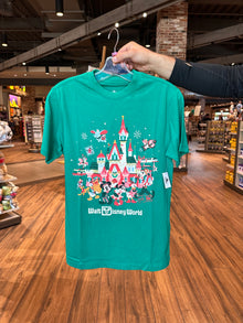  Walt Disney World Castle Christmas Green Tee