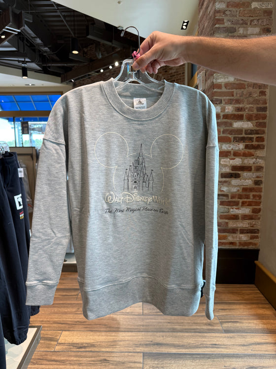 Walt Disney World Castle Most Magical Place on Earth Grey Pullover