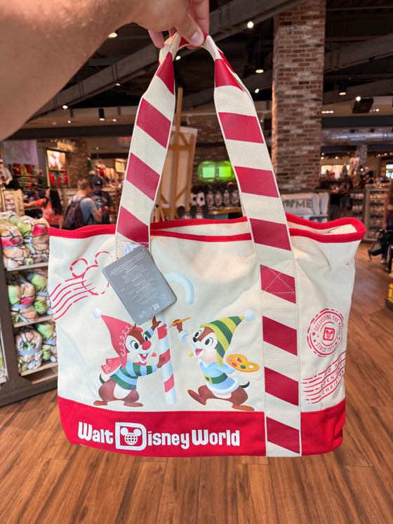 Chip and Dale Christmas Tote Bag