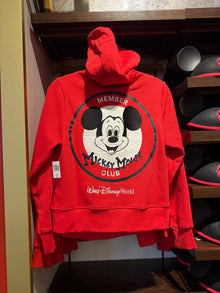  Mickey Mouse Club 70th Anniversary Red Zip Up Hoodie