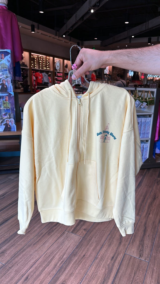 WDW Minnie with Castle Yellow Zip Up Hoodie