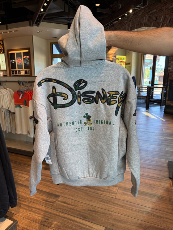 Walt Disney World Army Grey Zip Up Hoodie