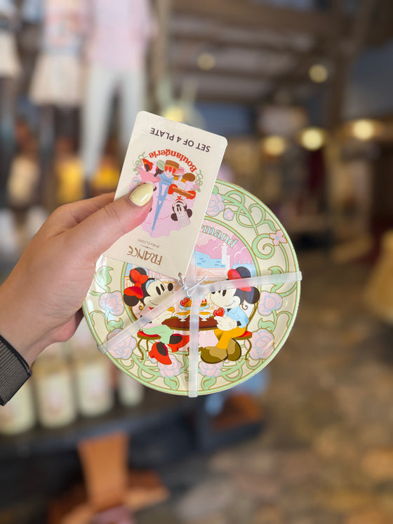 Mickey and Minnie France Pavilion Plate Set