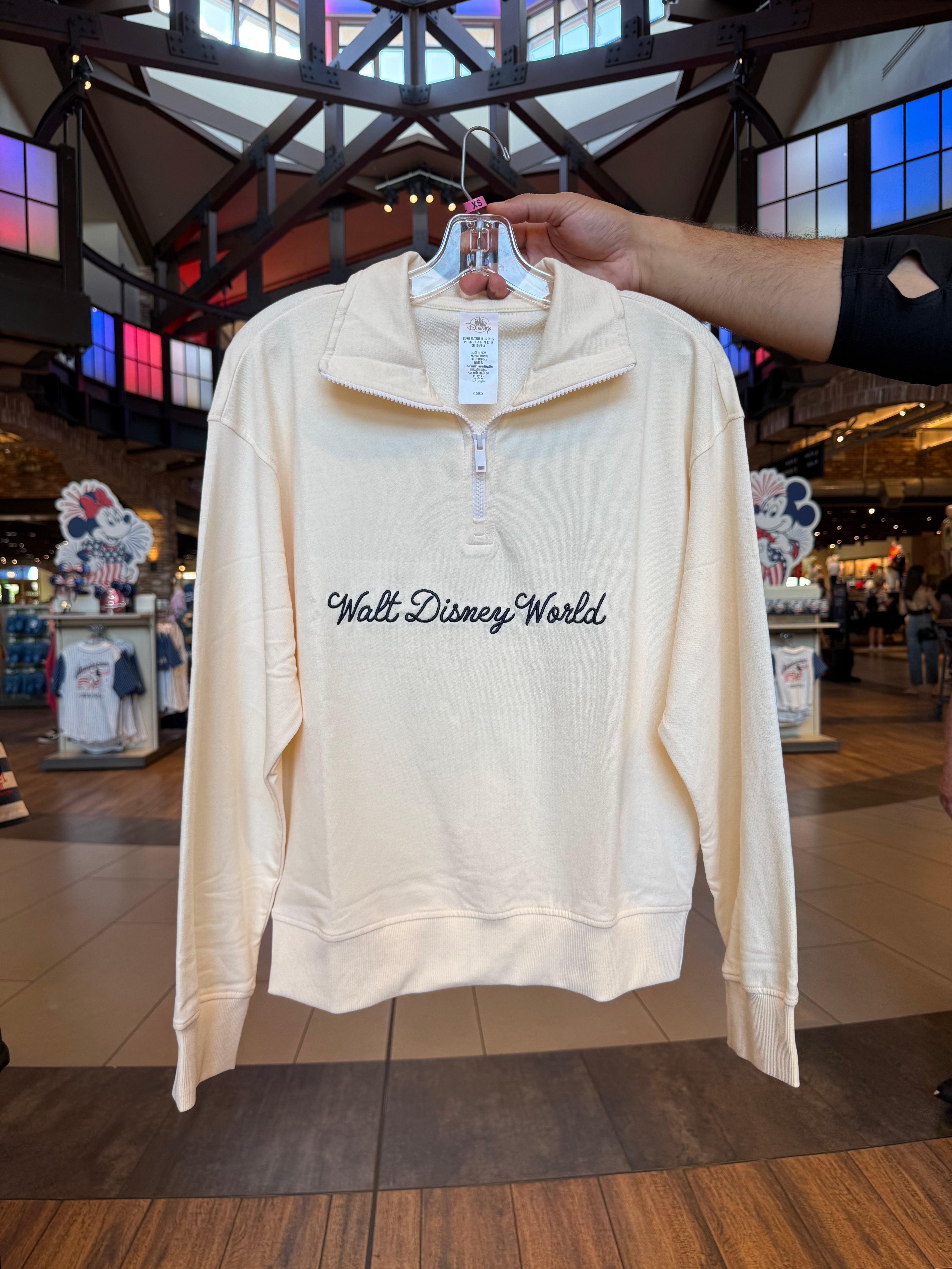 Walt Disney World Cream Quarter Zip Pullover – Neverland Delivery