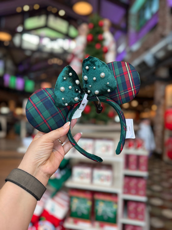 Christmas Green Plaid Ears