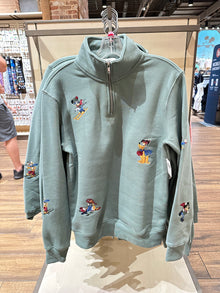  Mickey and Friends Skiing Quarter Zip Pullover