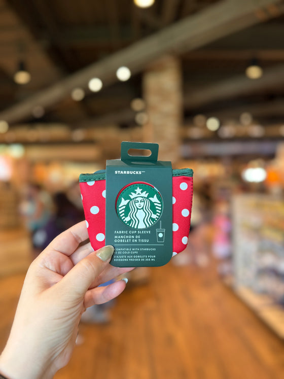 Minnie Polka Dots Fabric Cup Sleeve by Starbucks