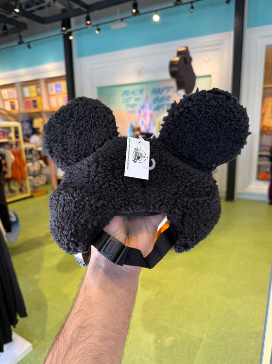 Mickey Ears Fluffy Black Beanie