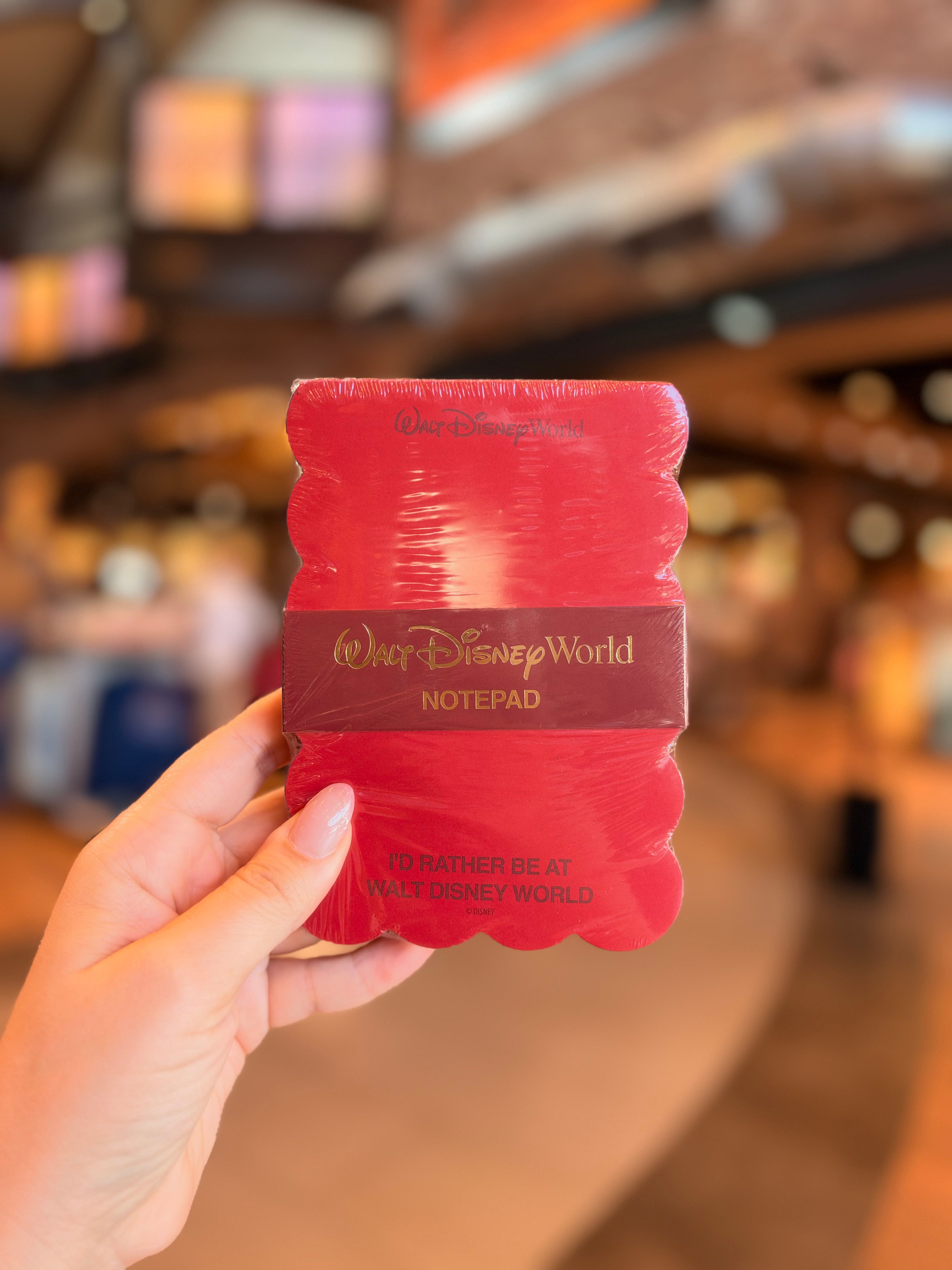 Walt Disney World Logo Mania Red and Gold Notepad – Neverland Delivery